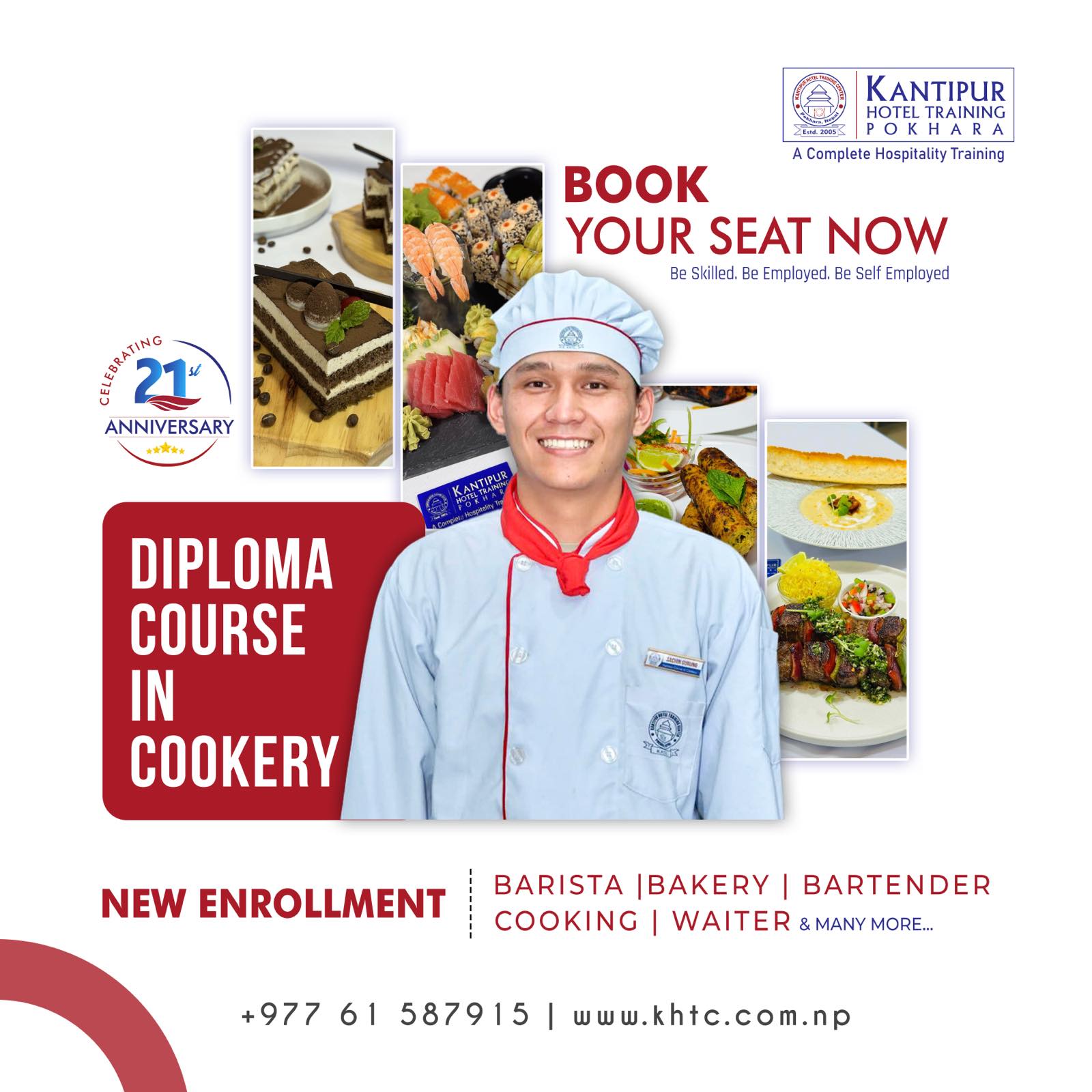 NEW ENROLLEMENT - BOOK YOUR SEAT NOW - DIPLOMA COURSE IN COOKERY 